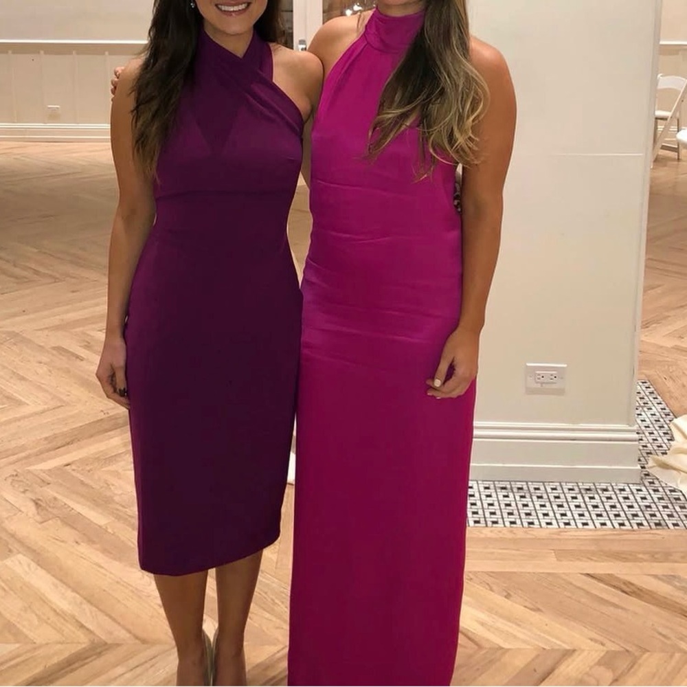 RACHEL Rachel Roy Plum Halter Midi Dress